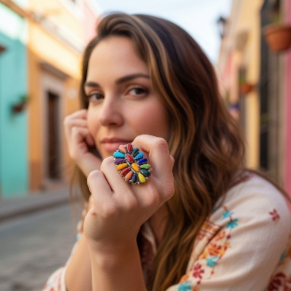 ✨️OOAK! JULIANA WILLIAMS RARE! Multi Semiprecious Stone and Sterling Silver Ring - Picture 12 of 17
